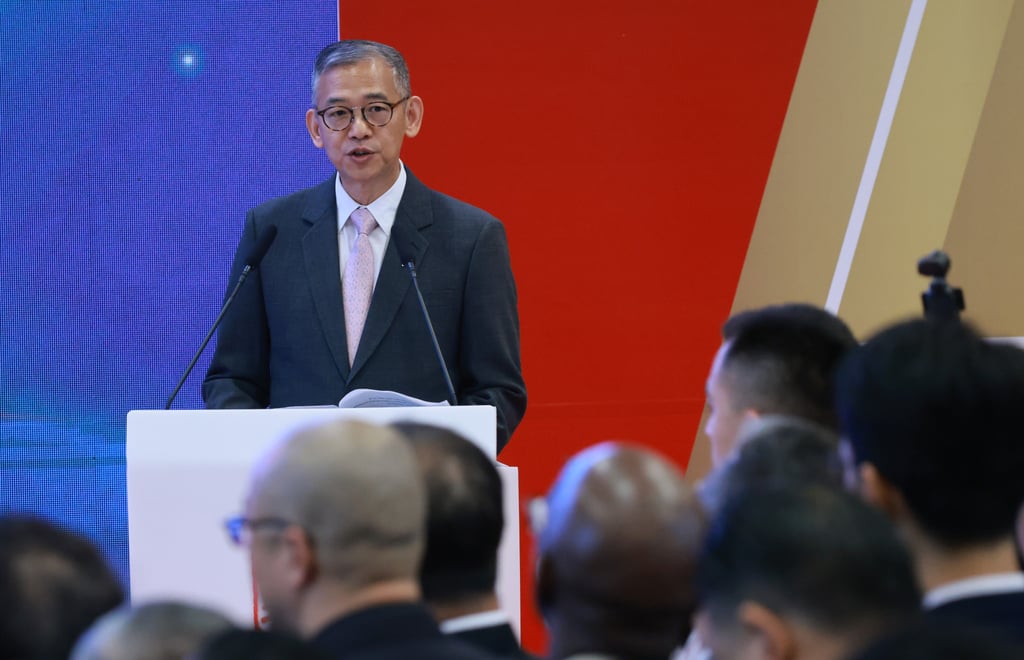 ICAC Commissioner Danny Woo Ying-ming speaks during the 50th anniversary celebration of the Independent Commission Against Corruption. The event also marked the establishment of the Hong Kong International Academy Against Corruption at the ICAC Building in North Point. Photo: May Tse