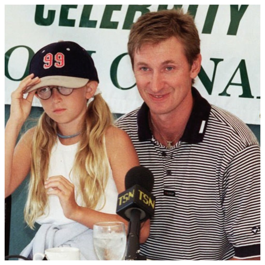 A young Paulina Gretzky with her famous NHL star dad, Wayne Gretzky. Photo: @paulinagretzky/Instagram A young Paulina Gretzky with her famous NHL star dad, Wayne Gretzky. Photo: @paulinagretzky/Instagram