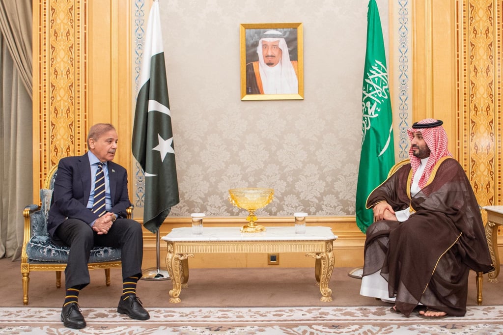 Pakistani Prime Minister Shehbaz Sharif (left) with Saudi Crown Prince Mohammed bin Salman in Riyadh last month. Photo: SPA/dpa Pakistani Prime Minister Shehbaz Sharif (left) with Saudi Crown Prince Mohammed bin Salman in Riyadh last month. Photo: SPA/dpa