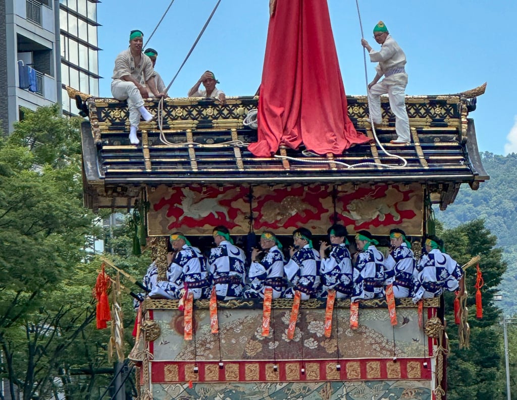 Decorated with a towering central pole, some of the floats in Kyoto’s Gion Matsuri reach up to 25 metres in height. Photo: Kissa Castaneda