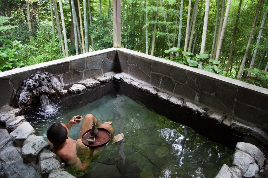 Onsen, or hot springs, are popular in Japan. Hot spring baths are often a feature of a ryokan. Photo: LightRocket via Getty Images Onsen, or hot springs, are popular in Japan. Hot spring baths are often a feature of a ryokan. Photo: LightRocket via Getty Images