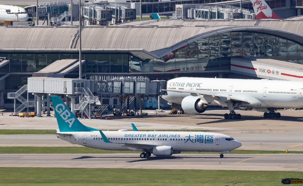 A Greater Bay Airlines aircraft on the runway at Hong Kong International Airport. Photo: K. Y. Cheng