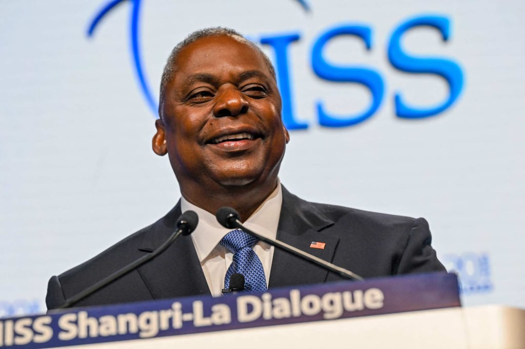 US Secretary of Defense Lloyd Austin speaks during the 20th Shangri-La Dialogue summit in Singapore on June 3, 2023. Photo: AFP US Secretary of Defense Lloyd Austin speaks during the 20th Shangri-La Dialogue summit in Singapore on June 3, 2023. Photo: AFP