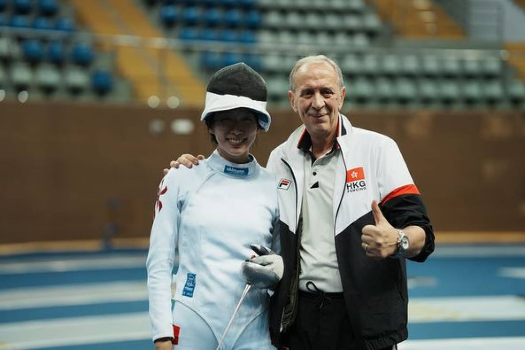 Vivian Kong (left) with Hong Kong head coach Octavian Zidaru. Photo: Handout Vivian Kong (left) with Hong Kong head coach Octavian Zidaru. Photo: Handout