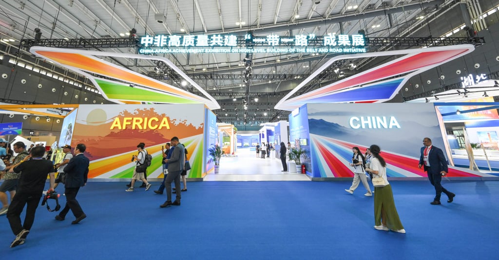 Visitors walk past the the China-Africa Achievement Exhibition during the third China-Africa Economic and Trade Expo in Changsha, central China’s Hunan province, in June last year. Photo: Xinhua