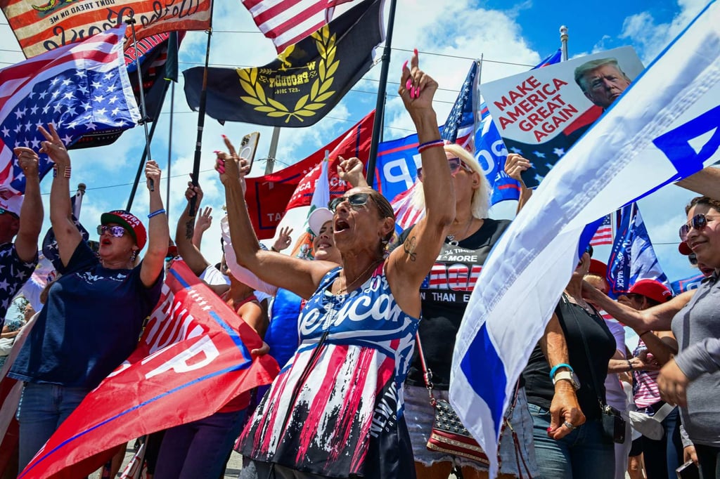 Trump supporters in West Palm Beach, Florida. Photo: AFP