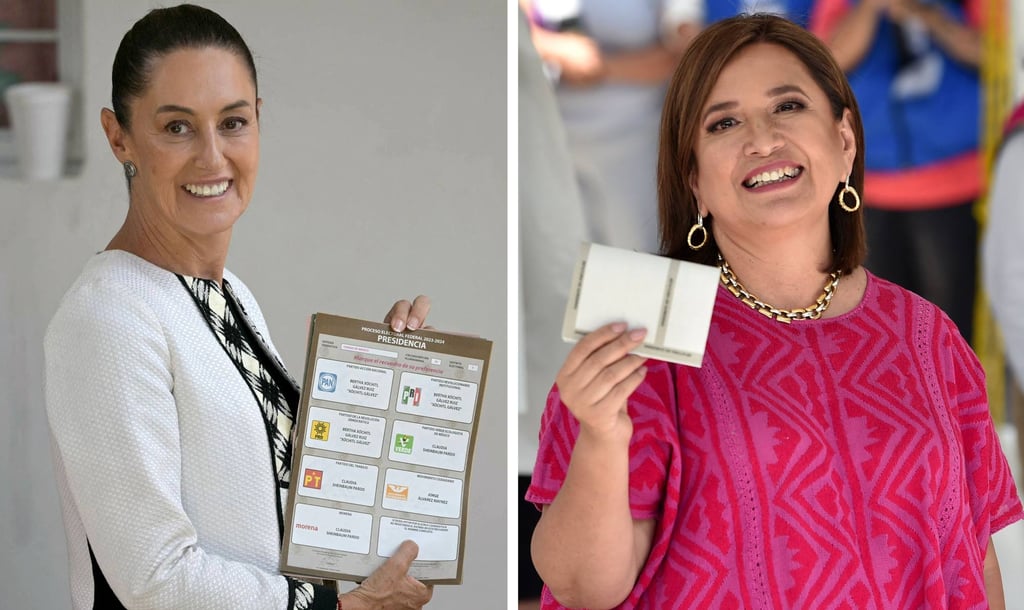 Claudia Sheinbaum, left, and Xochitl Galvez. Photo: AFP