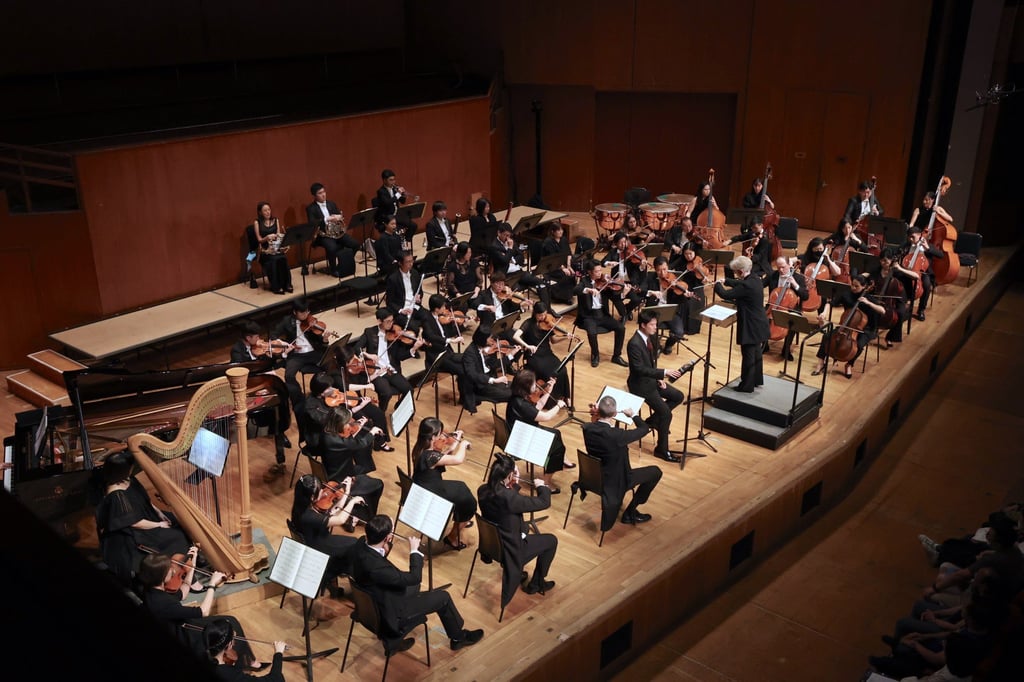 Catherine Larsen-Maguire conducts the Hong Kong Sinfonietta in the Asian premiere of The Master Said by Alexander Goehr, with Leon Ko narrating excerpts from the Analects of Confucius. Photo: HK Sinfonietta Ltd Catherine Larsen-Maguire conducts the Hong Kong Sinfonietta in the Asian premiere of The Master Said by Alexander Goehr, with Leon Ko narrating excerpts from the Analects of Confucius. Photo: HK Sinfonietta Ltd