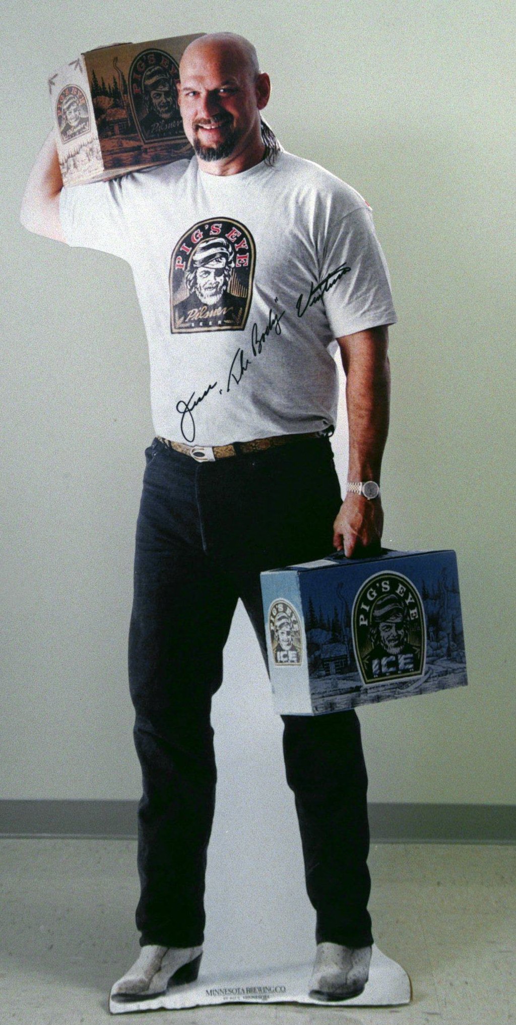 Jesse “The Body” Ventura was a spokesman for bargain-priced Pig’s Eye Pilsner. Photo: AP Jesse “The Body” Ventura was a spokesman for bargain-priced Pig’s Eye Pilsner. Photo: AP