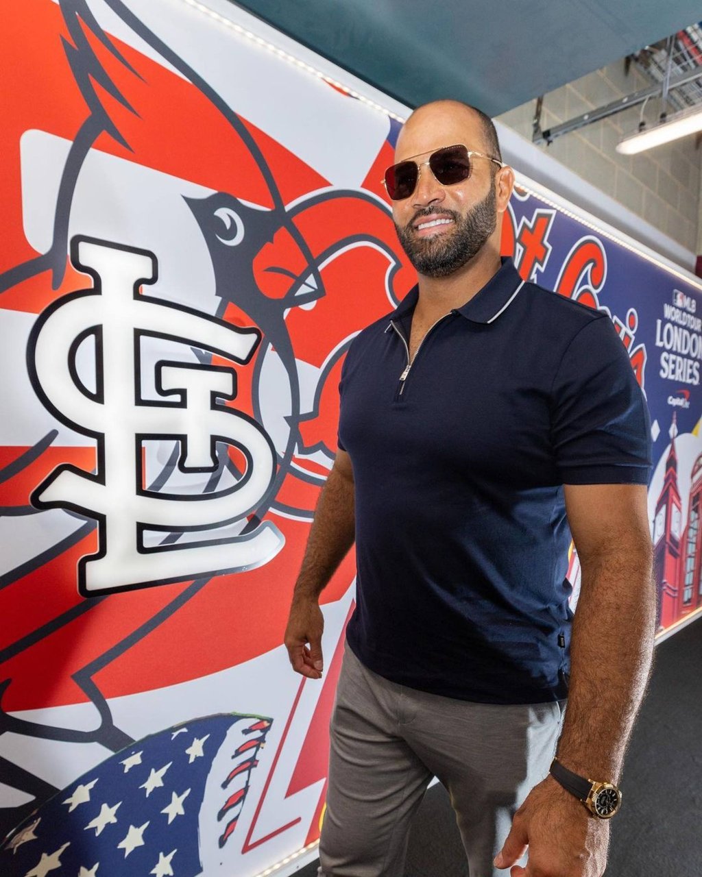 Albert Pujols attends a major-league baseball exhibition game in London, in June 2023. Photo: @albertpujols/Instagram Albert Pujols attends a major-league baseball exhibition game in London, in June 2023. Photo: @albertpujols/Instagram