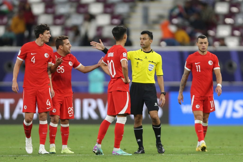 Stefan Pereira (second left) was part of Hong Kong’s squad at January’s AFC Asian Cup finals. Photo: AP
