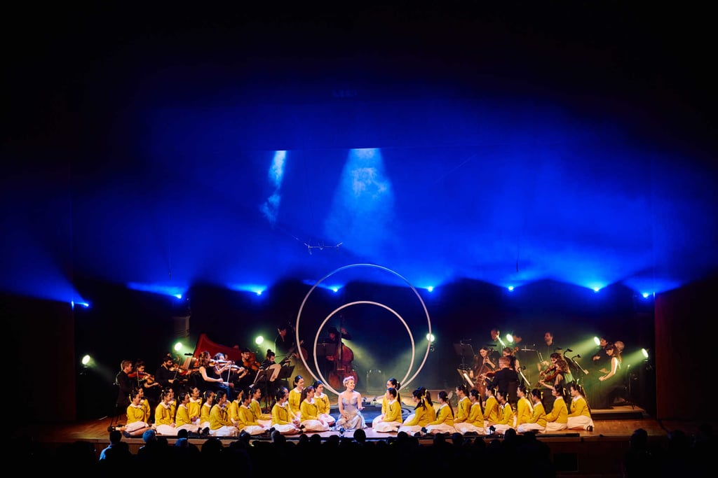 DiDonato performs with the girls’ choir from Good Hope School in Eden in Hong Kong. Photo: Kenny Cheung/Premiere Performances of Hong Kong