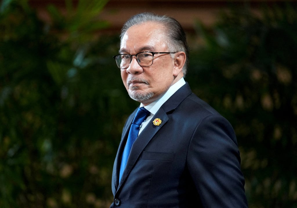 Malaysia’s Prime Minister Anwar Ibrahim has banned all vessels owned by Zim, along with any ship bearing the Israeli flag, from docking and unloading cargo at its ports. Photo: Reuters Malaysia’s Prime Minister Anwar Ibrahim has banned all vessels owned by Zim, along with any ship bearing the Israeli flag, from docking and unloading cargo at its ports. Photo: Reuters