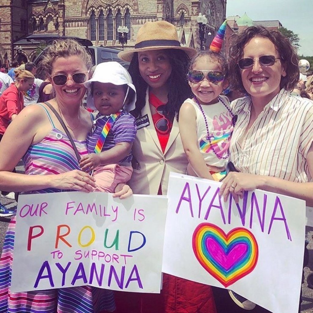 Supporters for Ayanna Pressley during Pride Month. Photo: @ayannapressley/Instagram Supporters for Ayanna Pressley during Pride Month. Photo: @ayannapressley/Instagram