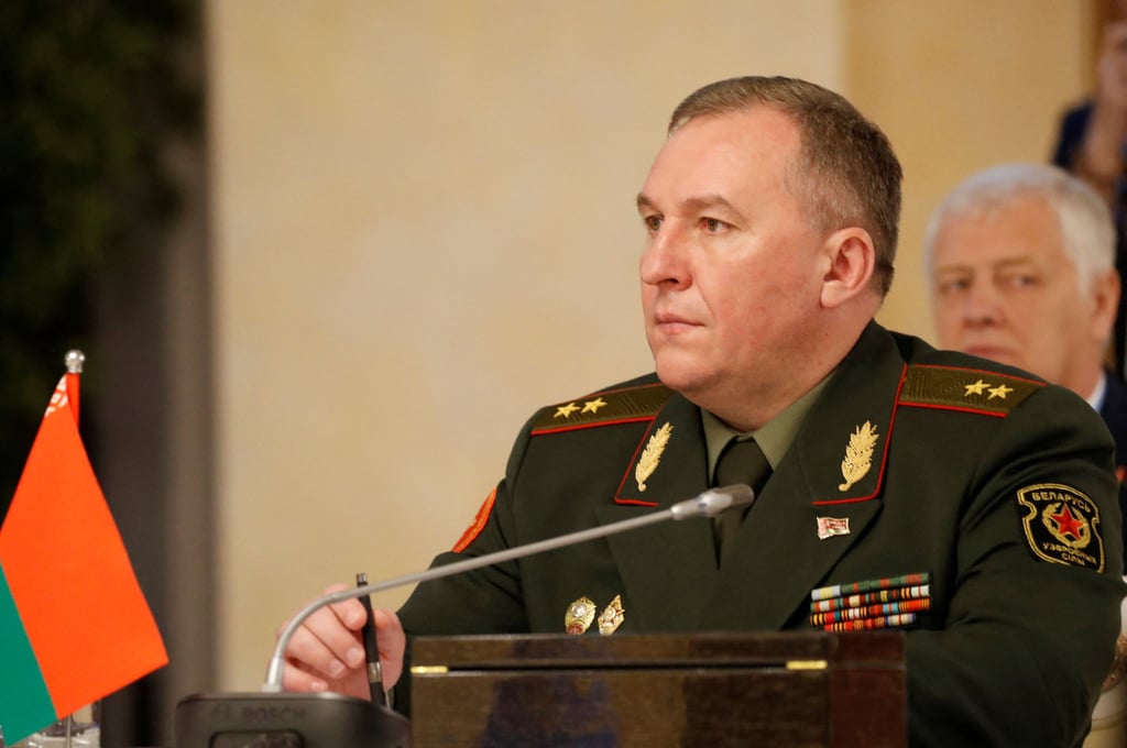 Belarusian Defence Minister Viktor Khrenin said the exercises were a proactive measure to “increase our readiness to use so-called retaliatory weapons”. Photo: Reuters