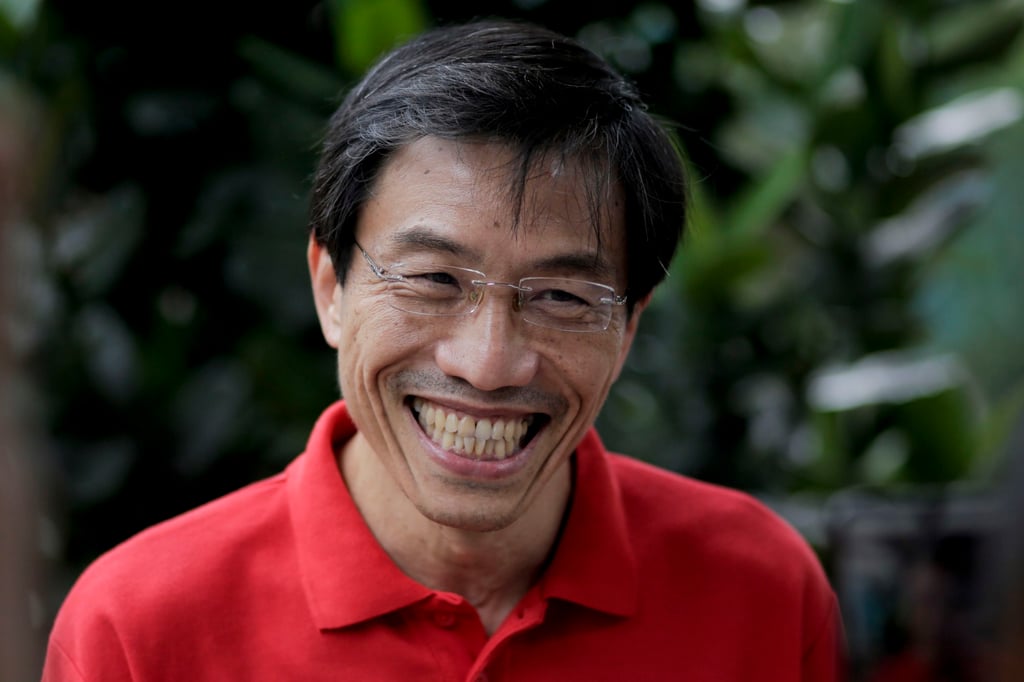 Chee Soon Juan, secretary general of the Singapore Democratic Party, reacts during a campaign walkabout ahead of the 2020 general election. Photo: EPA-EFE