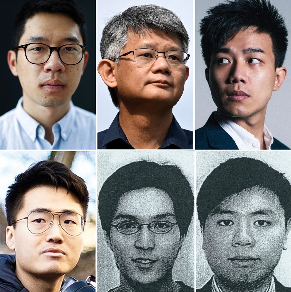 The wanted opposition figures (clockwise from top left): Nathan Law, Mung Siu-tat, Finn Lau, Tony Choi, Johnny Fok and Simon Cheng. Photos: AFP/Facebook/Police National Security Department/SCMP Composite The wanted opposition figures (clockwise from top left): Nathan Law, Mung Siu-tat, Finn Lau, Tony Choi, Johnny Fok and Simon Cheng. Photos: AFP/Facebook/Police National Security Department/SCMP Composite
