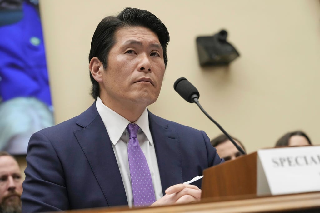 Special Counsel Robert Hur attends a US House Judiciary Committee hearing in Washington in March. Photo: AP Special Counsel Robert Hur attends a US House Judiciary Committee hearing in Washington in March. Photo: AP
