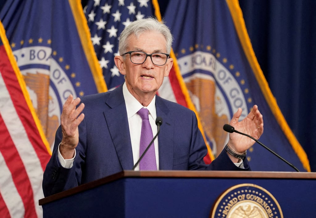 US Federal Reserve chairman Jerome Powell spoke after the central bank’s two-day policy meeting in Washington, US, on May 1, 2024. Photo: Reuters US Federal Reserve chairman Jerome Powell spoke after the central bank’s two-day policy meeting in Washington, US, on May 1, 2024. Photo: Reuters