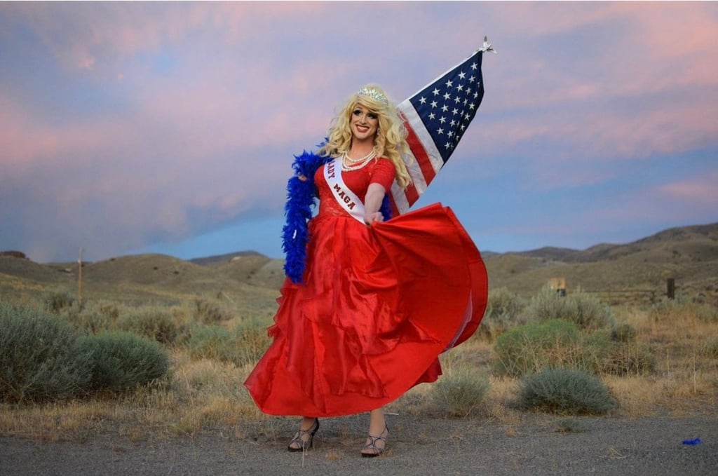 Ryan Woods, aka Lady MAGA USA, wants to prove that “anyone can be a patriot”. Photo: @LadyMagaUSA/X