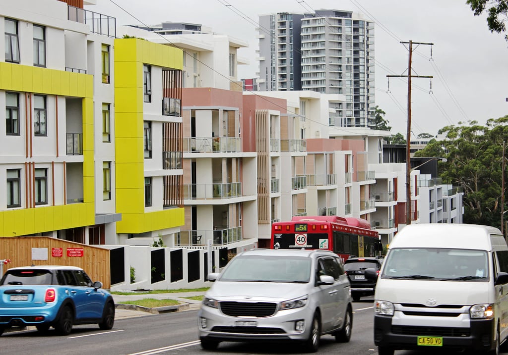 A row of newly built flat blocks is seen in the suburb of Epping, Sydney, Australia February 1, 2019. Photo: Reuters