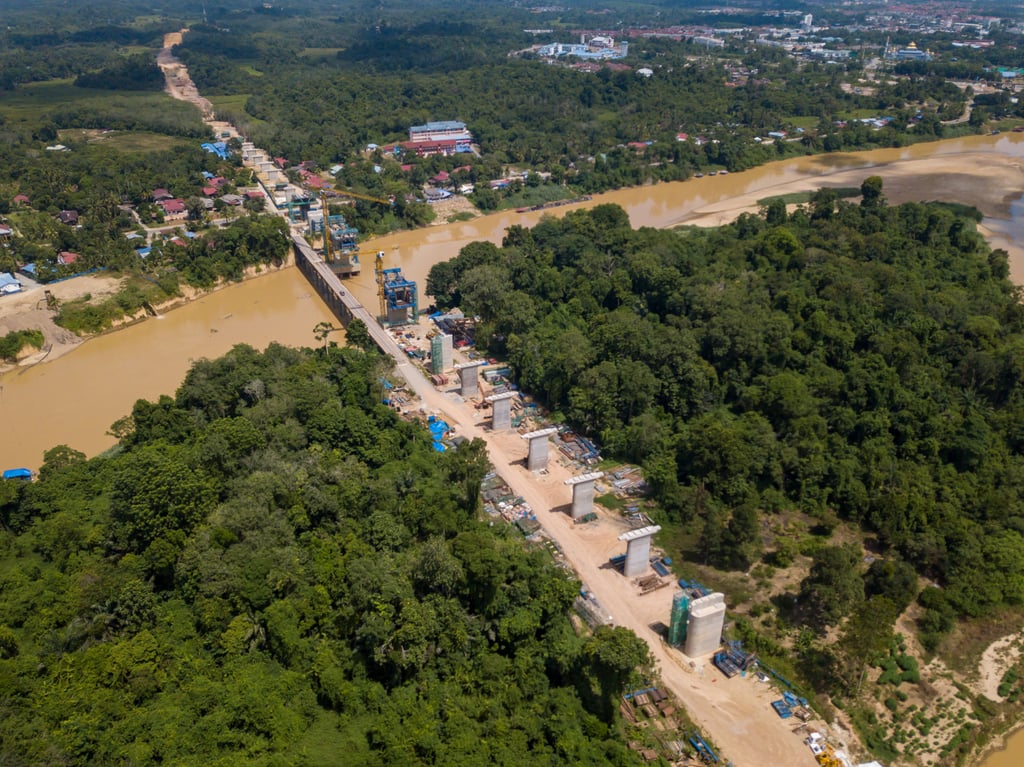 An aerial view shows work under way in Pahang, Malaysia, on the East Coast Rail Link project in 2022. Photo: Xinhua An aerial view shows work under way in Pahang, Malaysia, on the East Coast Rail Link project in 2022. Photo: Xinhua