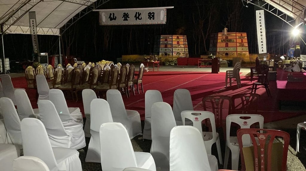 Rows of empty chairs were carefully arranged at the venue in northeastern Thailand. Photo: X/Thaiger News Rows of empty chairs were carefully arranged at the venue in northeastern Thailand. Photo: X/Thaiger News