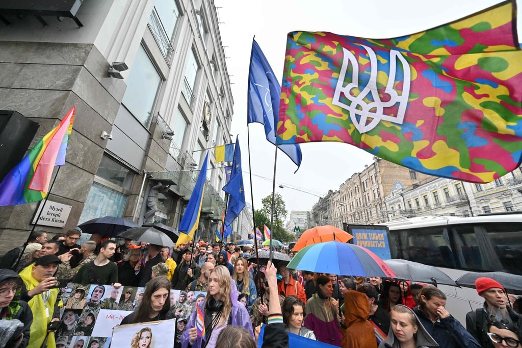 People take part in the “Kyiv Pride 2024” in Kyiv on Sunday, amid the Russian invasion of Ukraine. Photo: AFP People take part in the “Kyiv Pride 2024” in Kyiv on Sunday, amid the Russian invasion of Ukraine. Photo: AFP