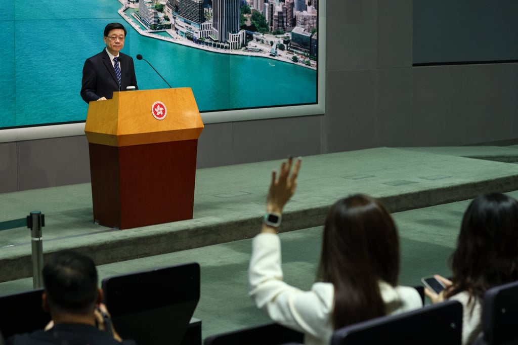 Chief Executive John Lee takes questions on Tuesday. Photo: Yik Yeung-man