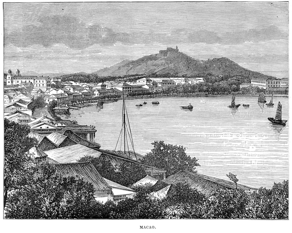 Vintage engraving from 1851 showing a view of Macau. Photo: Getty Images