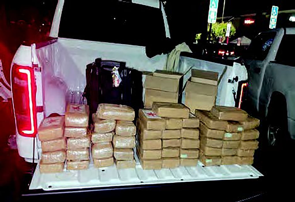 An undated image provided by US authorities shows confiscated drugs piled up in a truck bed. Photo: US District Attorney via AP An undated image provided by US authorities shows confiscated drugs piled up in a truck bed. Photo: US District Attorney via AP