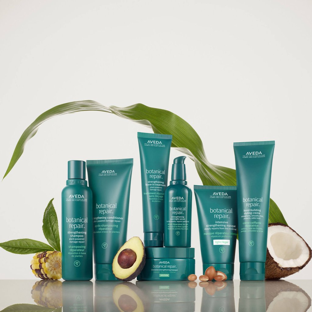 Bond builders, such as Aveda’s Botanical Repair, work by repairing damaged disulfide bonds in the hair