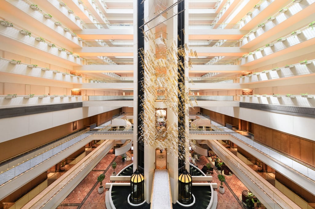 The skylit atrium of Conrad Singapore Orchard