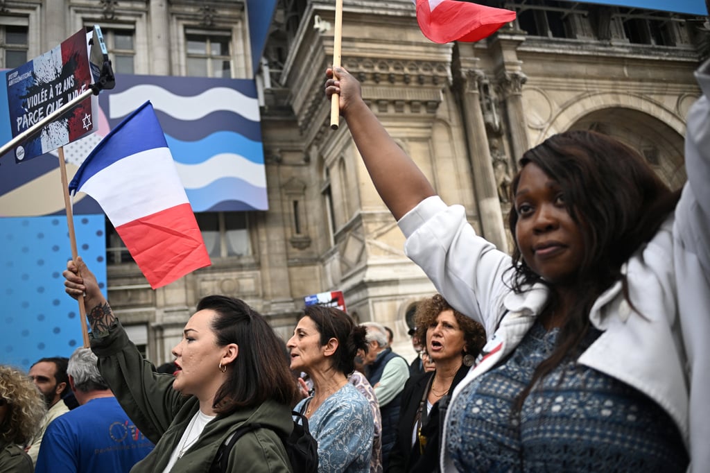 Protesters rally against antisemitism in front of Paris City Hall on Wednesday. Photo: Reuters Protesters rally against antisemitism in front of Paris City Hall on Wednesday. Photo: Reuters