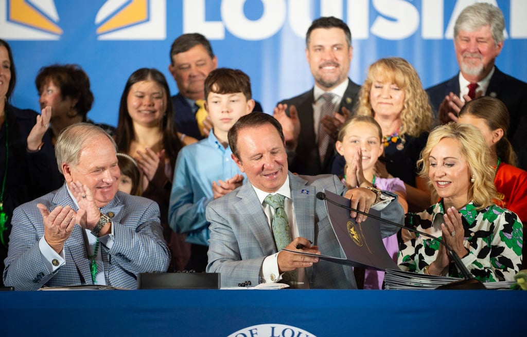 Louisiana Governor Jeff Landry signs the bill. Photo: The Times-Picayune/The New Orleans Advocate via AP Louisiana Governor Jeff Landry signs the bill. Photo: The Times-Picayune/The New Orleans Advocate via AP