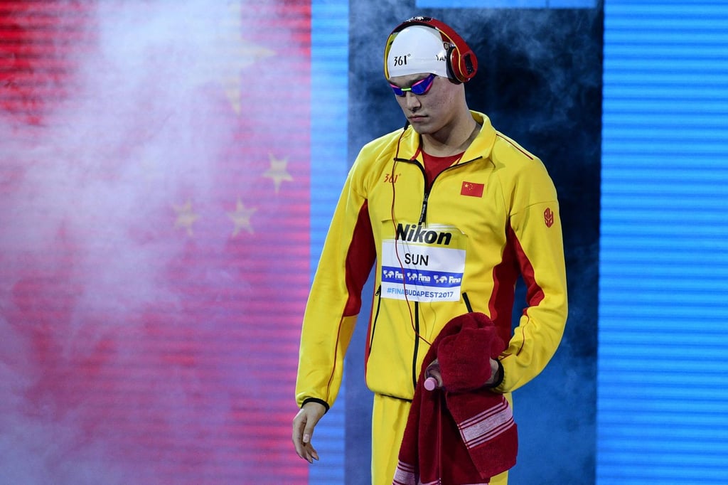 Sun Yang was ruled ineligible for selection for the Paris Olympics after his ban. Photo: AFP