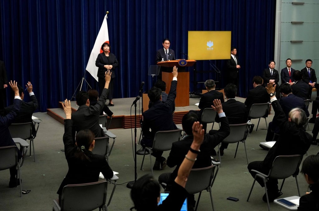 Fumio Kishida, Japan’s prime minister, holds a news conference in Tokyo. Photo: Bloomberg Fumio Kishida, Japan’s prime minister, holds a news conference in Tokyo. Photo: Bloomberg