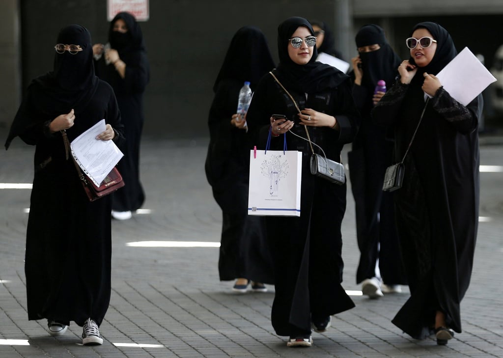 Saudi students at a careers fair for women in Riyadh in 2018. Photo: Reuters Saudi students at a careers fair for women in Riyadh in 2018. Photo: Reuters