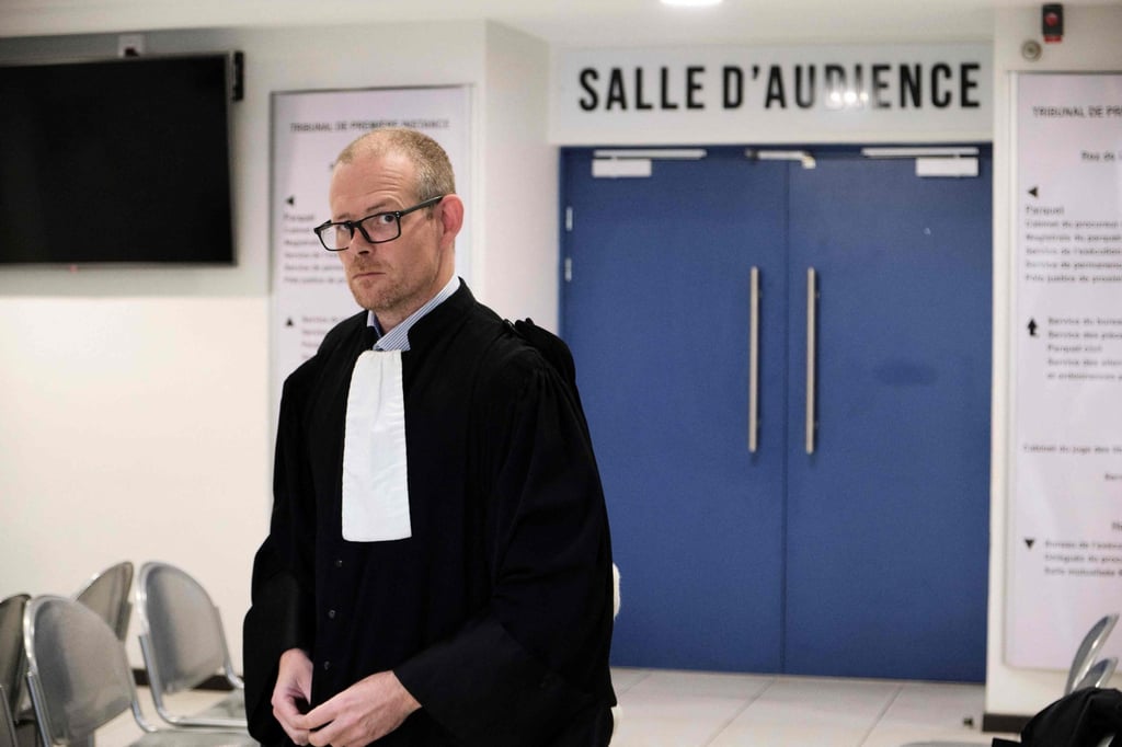 Pierre Ortet, the lawyer of the pro-independence CCAT chief Christian Tein, waits at the courthouse in Noumea, New Caledonia on Saturday. Photo: AFP