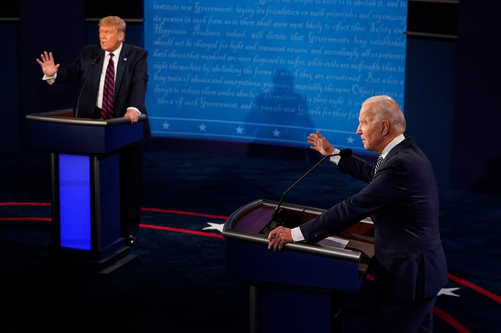 Then President Donald Trump and Joe Biden during the first presidential debate of the 2020 race. File photo: TNS