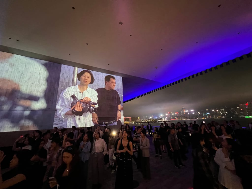 Yang and Lambert Yam on screen at the Asian Avant-Garde Film Festival, which ran from May 30 to June 2, 2024 at Hong Kong’s M+ museum. Photo: Ruby Yang