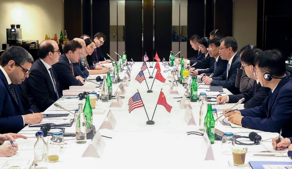 Senior American and Chinese officials meet in Geneva, Switzerland, in May to discuss reducing AI risks. Photo: Weibo Senior American and Chinese officials meet in Geneva, Switzerland, in May to discuss reducing AI risks. Photo: Weibo