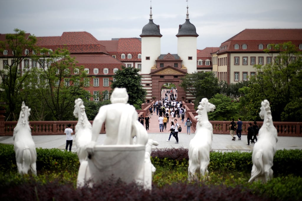 Employees are seen at Huawei Technologies’ picturesque Songshan Lake research and development campus in Dongguan, southern Guangdong province. Photo: Reuters
