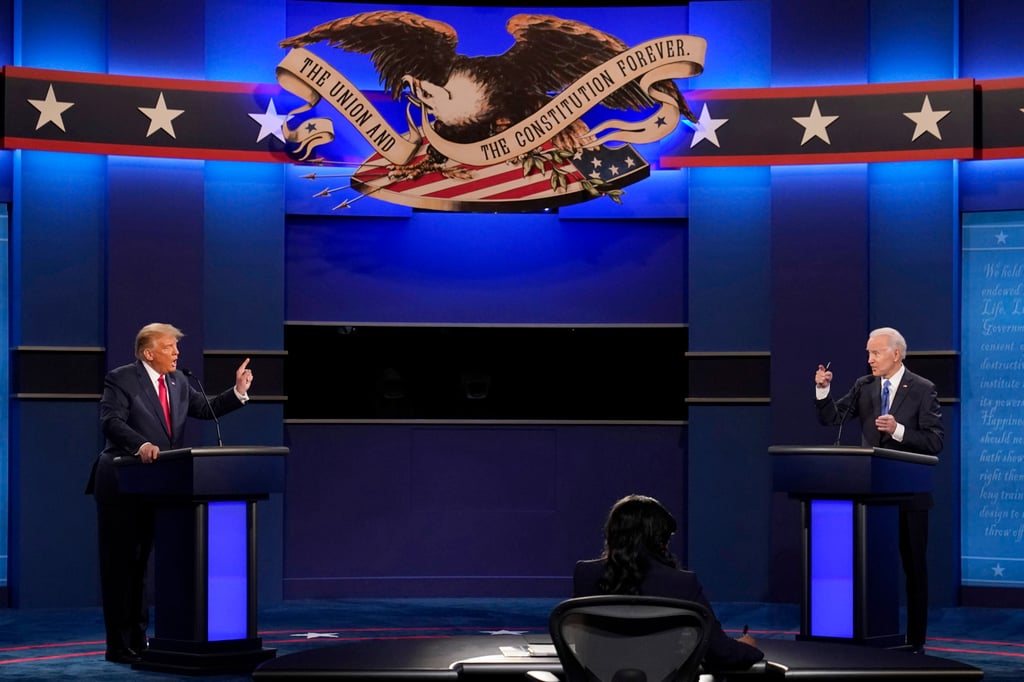 Then President Donald Trump and Joe Biden during their debate in 2020. File photo: AP Then President Donald Trump and Joe Biden during their debate in 2020. File photo: AP