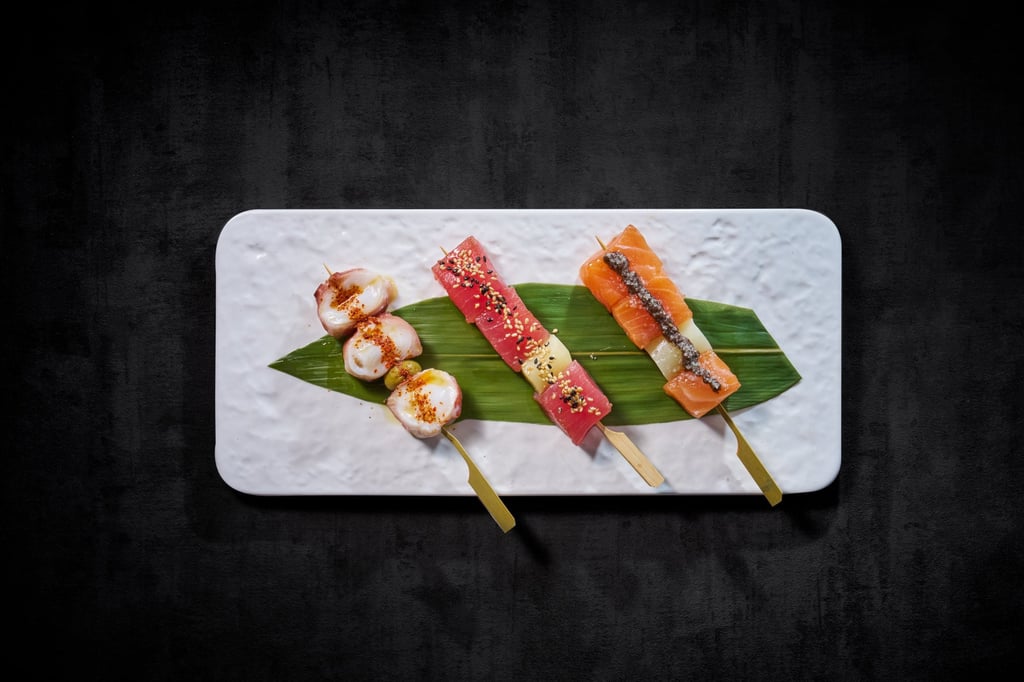 Assorted sashimi skewers from Nadagogo. Photo: Nadagogo Assorted sashimi skewers from Nadagogo. Photo: Nadagogo