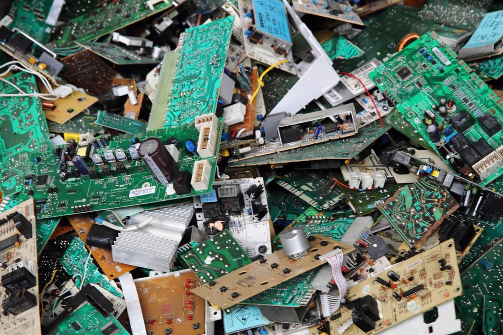 Electronic circuit boards containing mercury and lead are a common example of e-waste. Photo: Shutterstock Electronic circuit boards containing mercury and lead are a common example of e-waste. Photo: Shutterstock