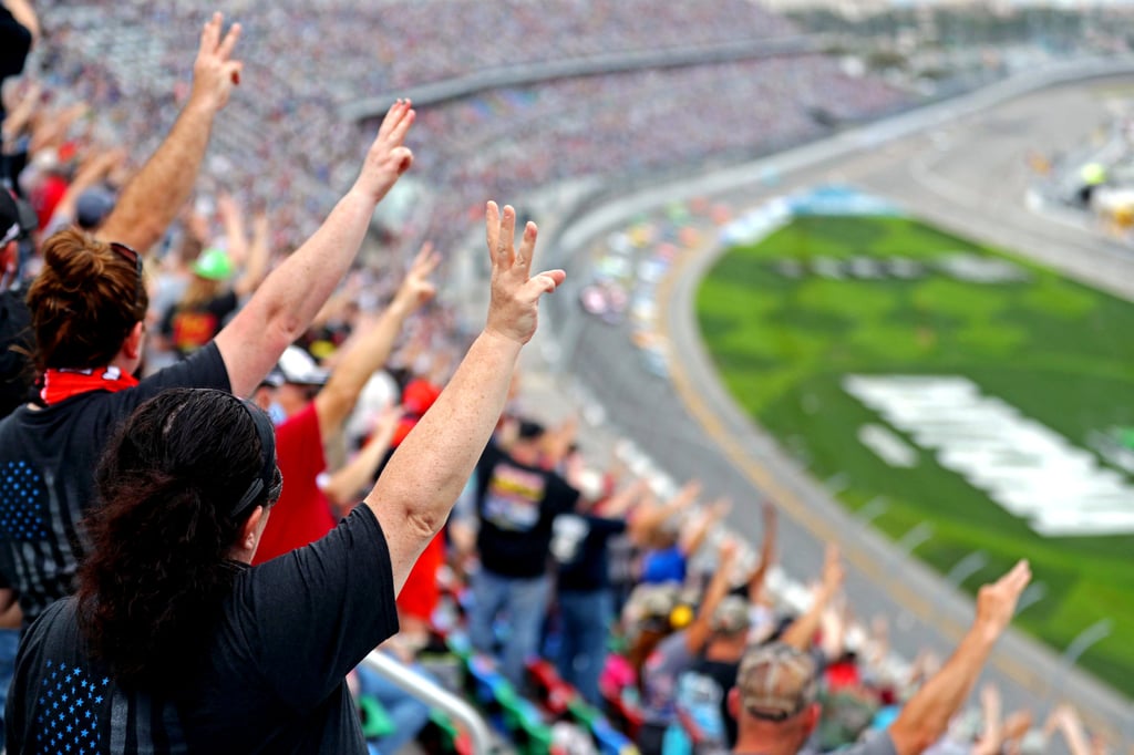 Fans cheering at a Nascar race in Daytona Beach, Florida, US. Photo: USA Today