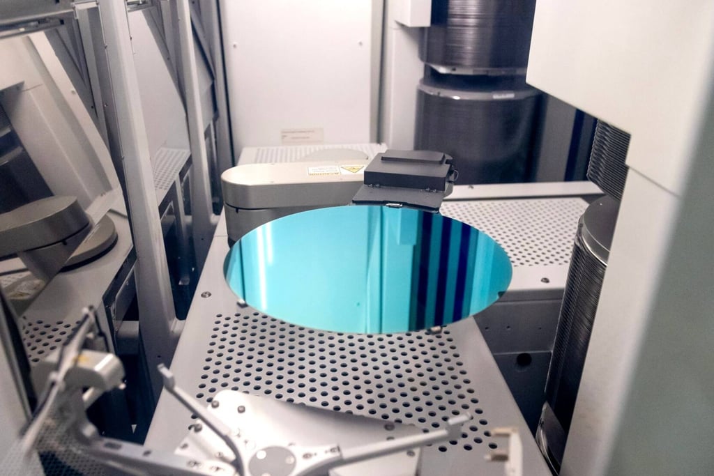 A bare wafer stacker sorts silicon wafers in Building 51 at Micron Technology’s headquarters in Boise, Idaho, on June 10, 2024. Photo: Bloomberg A bare wafer stacker sorts silicon wafers in Building 51 at Micron Technology’s headquarters in Boise, Idaho, on June 10, 2024. Photo: Bloomberg