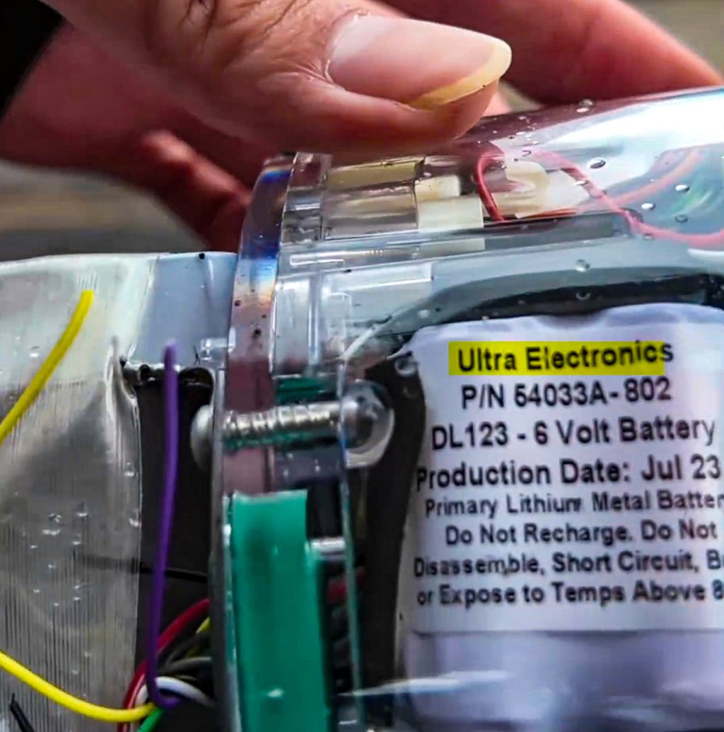 A label on a device seen in the video indicated a company called Ultra Electronics. Photo: Weibo A label on a device seen in the video indicated a company called Ultra Electronics. Photo: Weibo