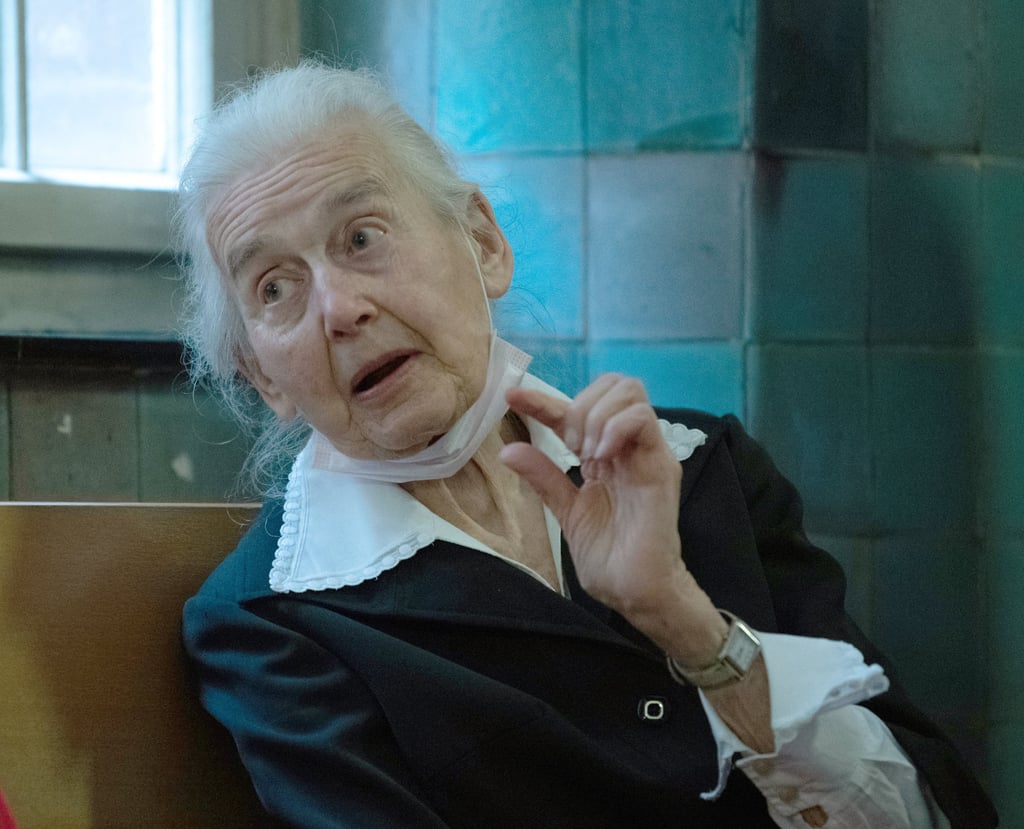 Holocaust denier Ursula Haverbeck sits on a bench in a court hallway in Berlin in November 2020. Photo: dpa